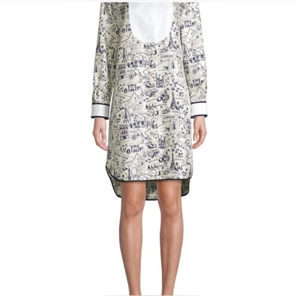 Tory Burch Printed Silk Tunic Dress - Picture 2 of 8
